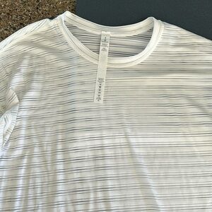 Sheer striped top with tie bottom